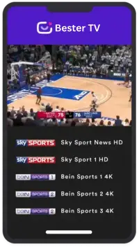 Diamond IPTV op smartphone