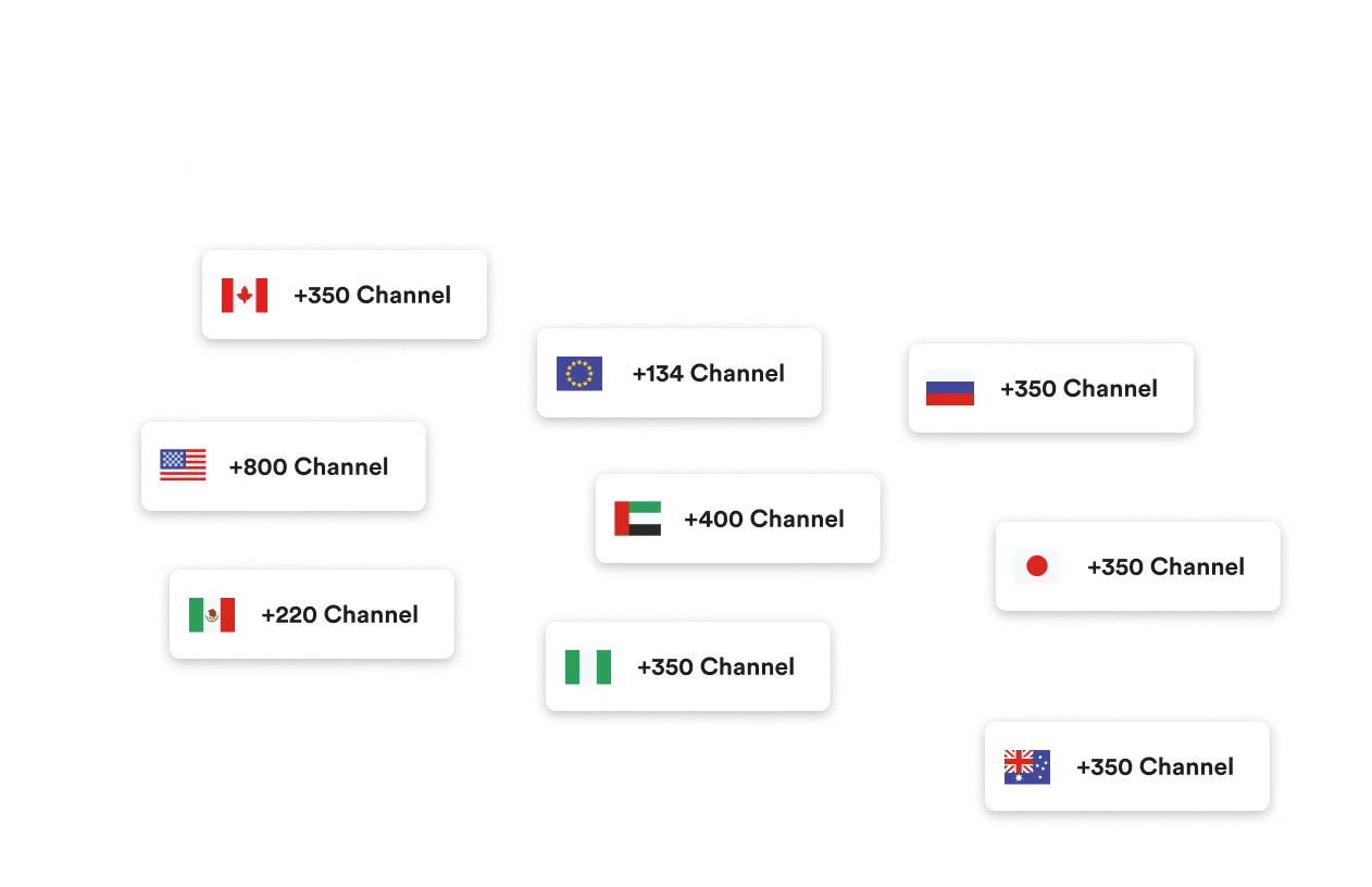 Diamond IPTV zenders uit meer dan 120 landen